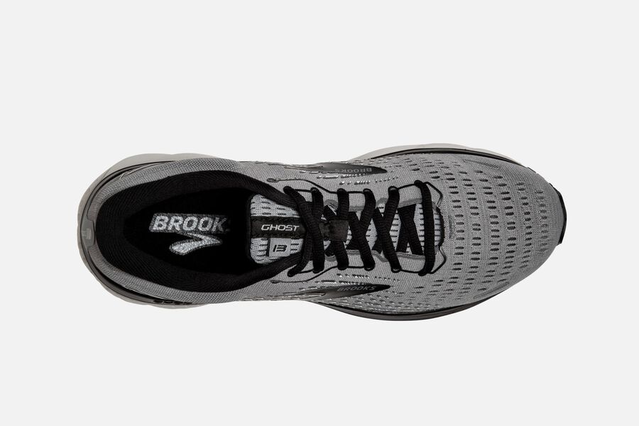 Brooks Ghost 13 Road Running Shoes Mens Grey/Black 479021-MPW